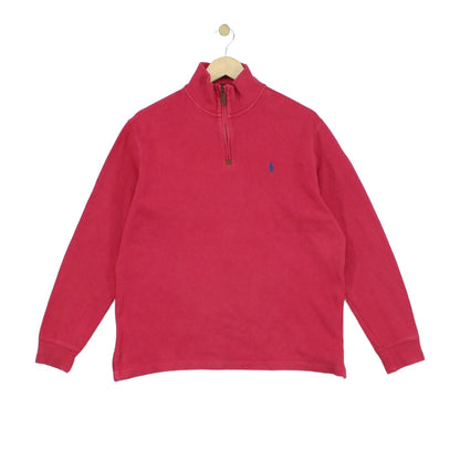 Mens 1/4 Zip Jumper Ribbed Knit Long Sleeve Cotton