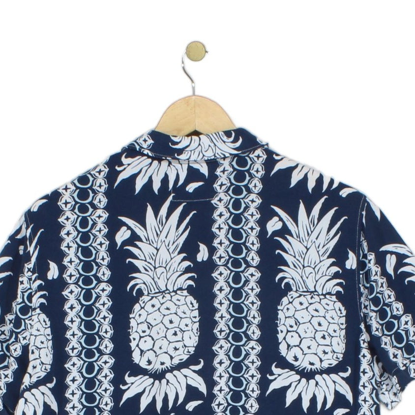 Mens Viscose Shirt Hawaiian Pineapple Short Sleeve