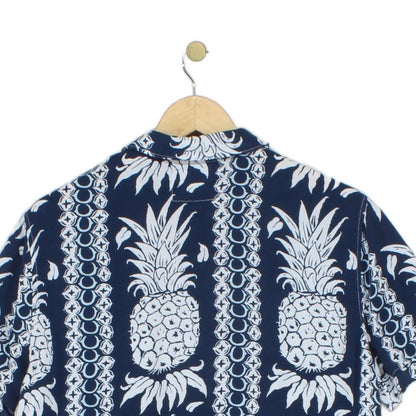 Mens Viscose Shirt Hawaiian Pineapple Short Sleeve
