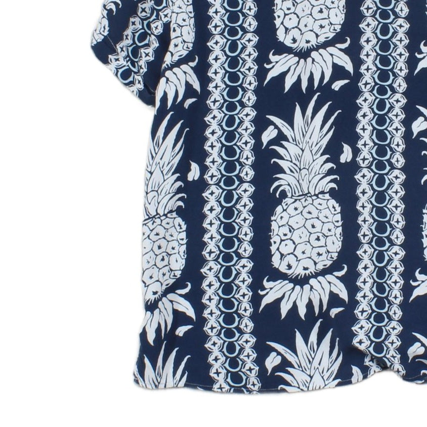 Mens Viscose Shirt Hawaiian Pineapple Short Sleeve