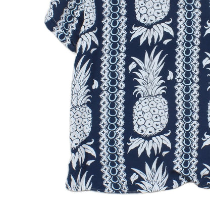 Mens Viscose Shirt Hawaiian Pineapple Short Sleeve