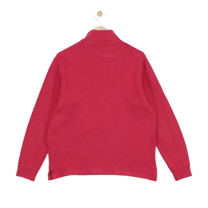 Mens 1/4 Zip Jumper Ribbed Knit Long Sleeve Cotton