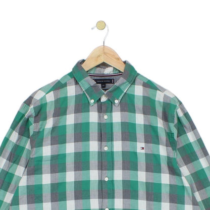 Mens Plaid Shirt Slim Fit Button Down