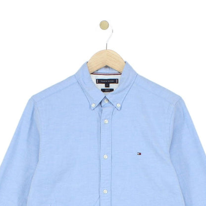 Mens Shirt Stretch Slim Long Sleeve Button Down