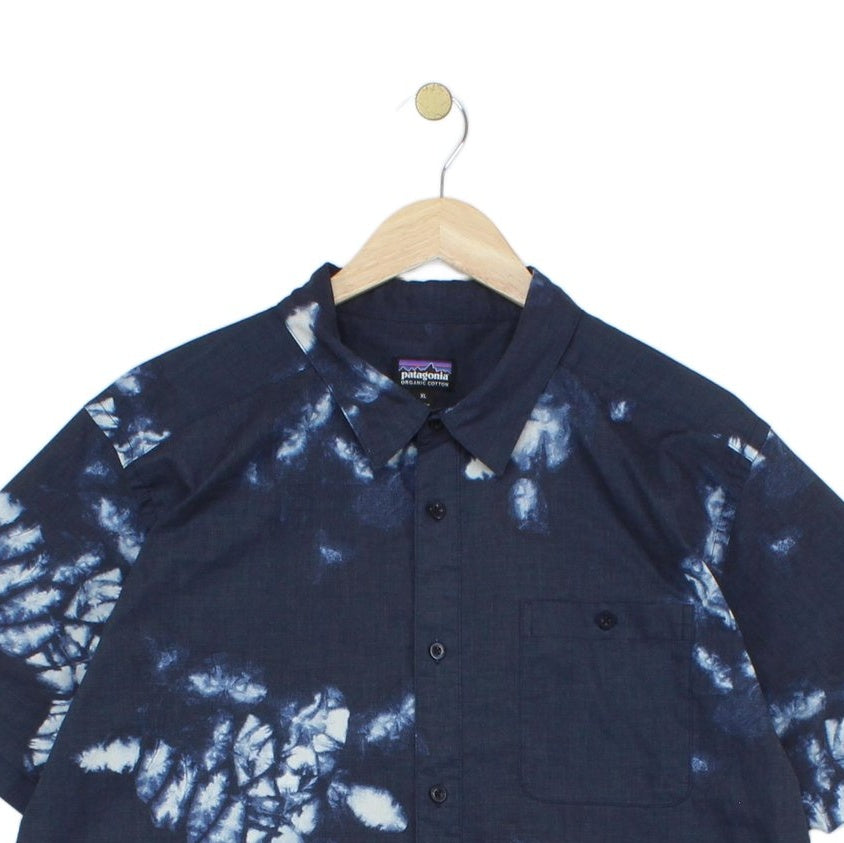 Mens Patterned Shirt Short Sleeve Button Up