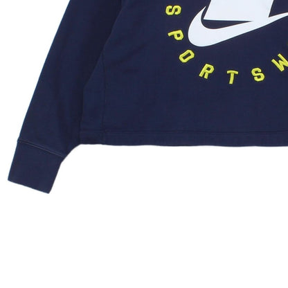 Womens Oversized Sweatshirt Cropped Logo Pullover