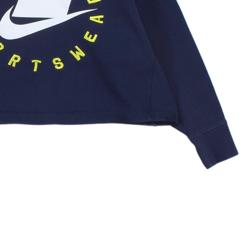Womens Oversized Sweatshirt Cropped Logo Pullover