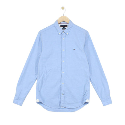 Mens Shirt Stretch Slim Long Sleeve Button Down