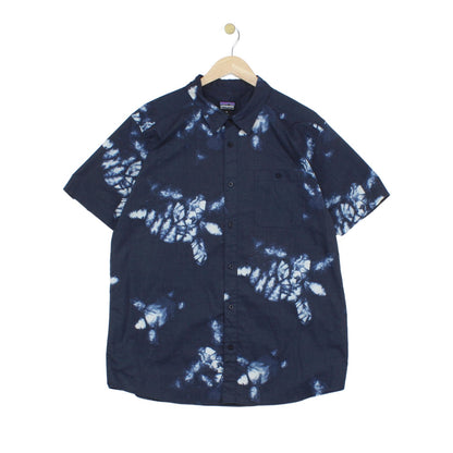 Mens Patterned Shirt Short Sleeve Button Up
