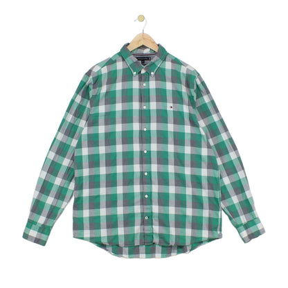Mens Plaid Shirt Slim Fit Button Down