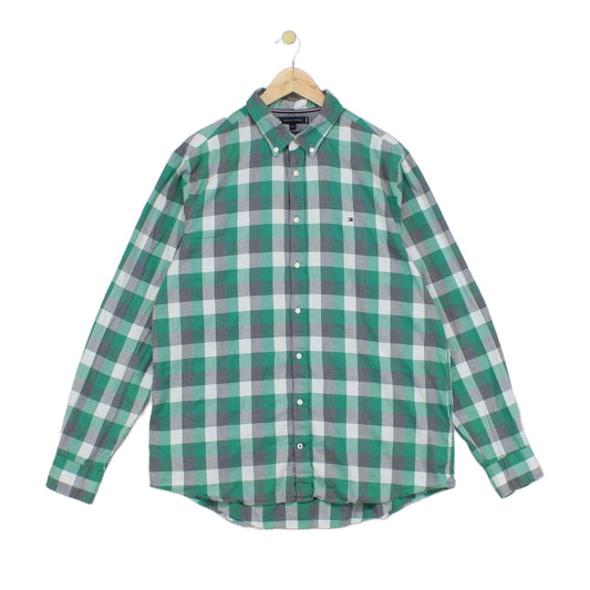 Mens Plaid Shirt Slim Fit Button Down