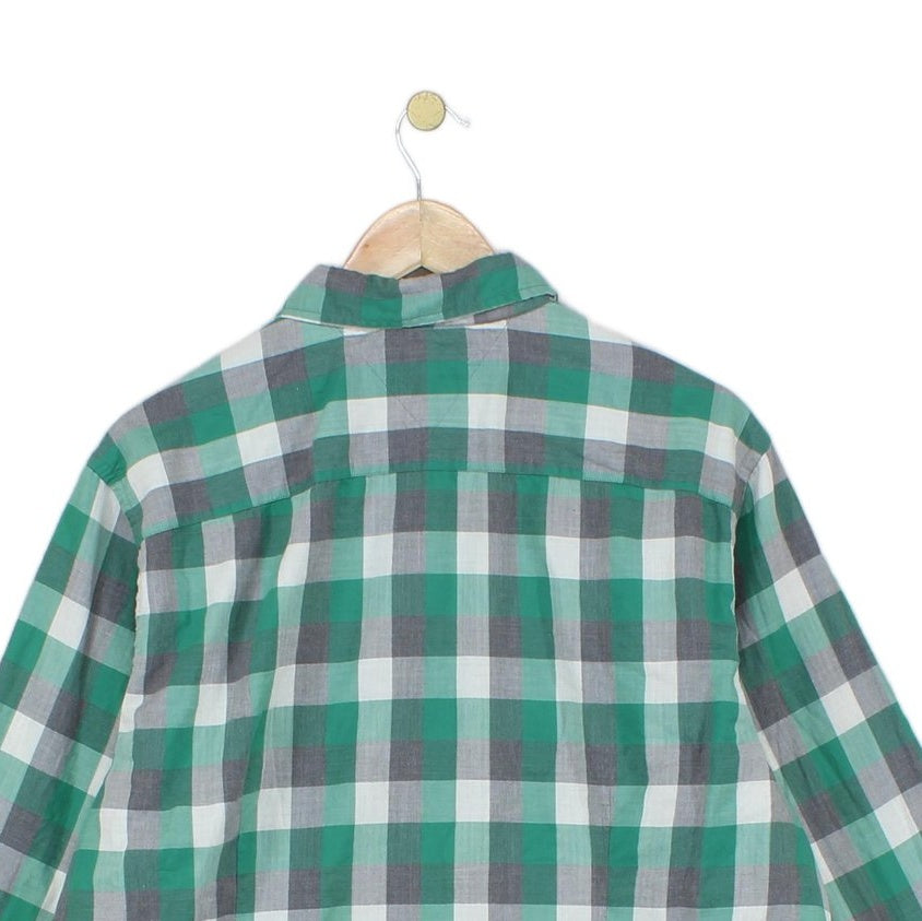 Mens Plaid Shirt Slim Fit Button Down