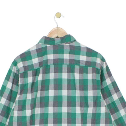 Mens Plaid Shirt Slim Fit Button Down