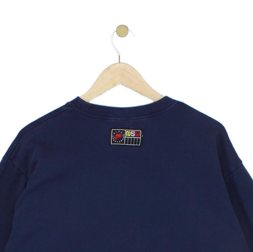 Womens Oversized Sweatshirt Cropped Logo Pullover