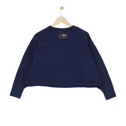 Womens Oversized Sweatshirt Cropped Logo Pullover