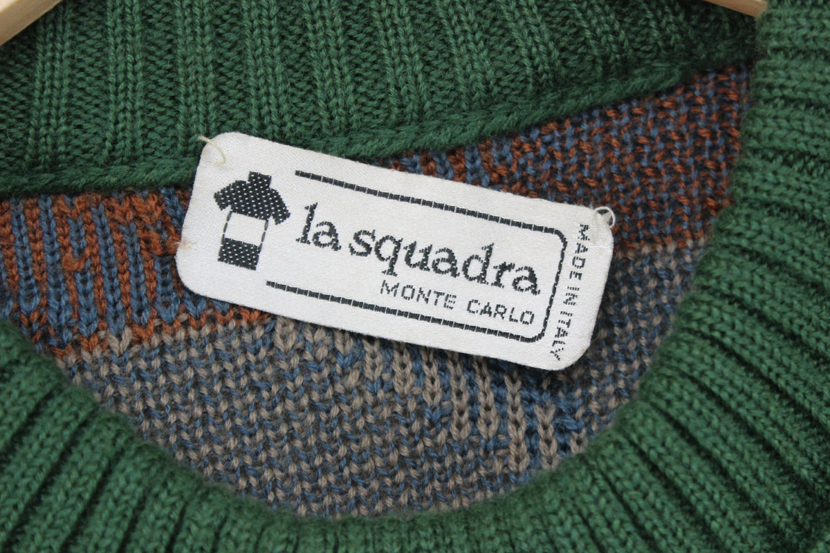 Mens Jumper Made In Italy Patterned Crew Neck