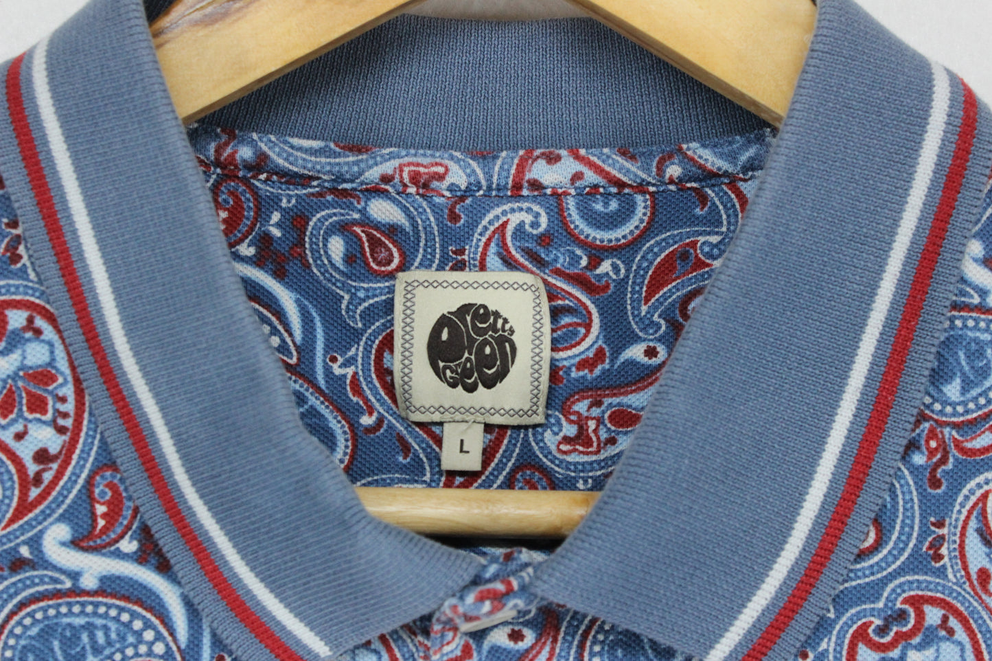 Mens Paisley Polo Shirt Made In Portugal Short Sleeve