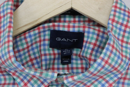 Mens Check Shirt Short Sleeve Button Down Classic