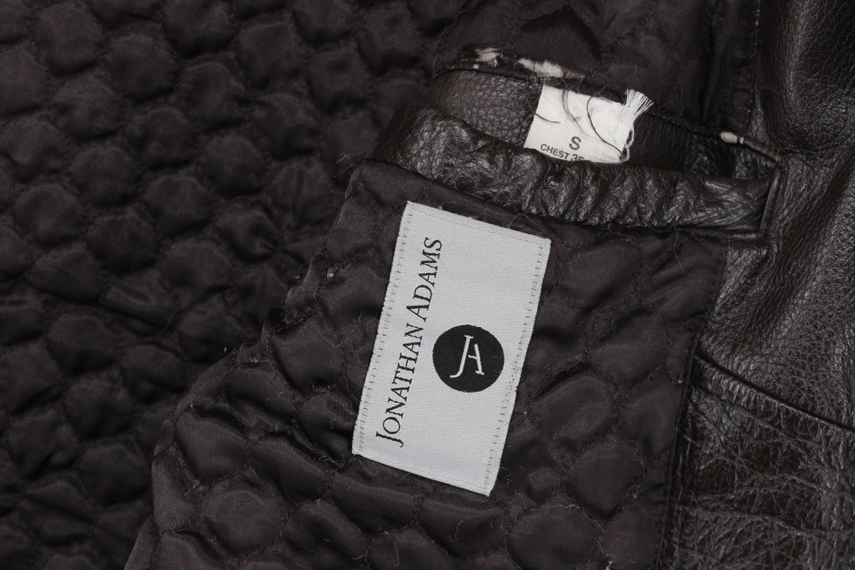 Mens Leather Jacket Zip Collared