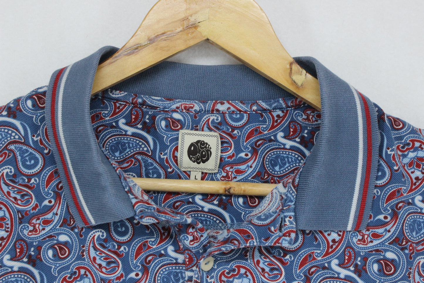 Mens Paisley Polo Shirt Made In Portugal Short Sleeve