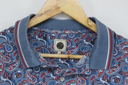 Mens Paisley Polo Shirt Made In Portugal Short Sleeve