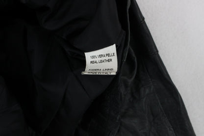 Womens Leather Jacket Made In Italy Button Up