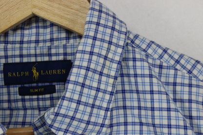 Mens Plaid Shirt Button Up Slim Fit