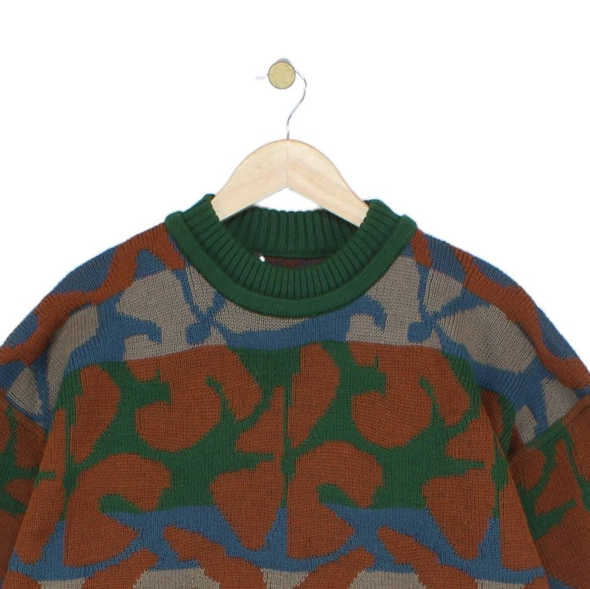 Mens Jumper Made In Italy Patterned Crew Neck