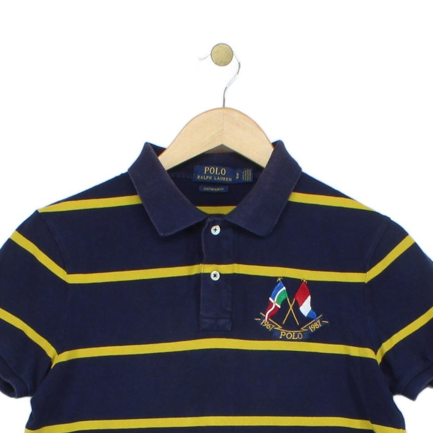 Mens Striped Polo Shirt Short Sleeve Custom Slim Fit