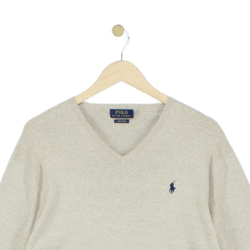 Mens V-Neck Jumper Pima Cotton