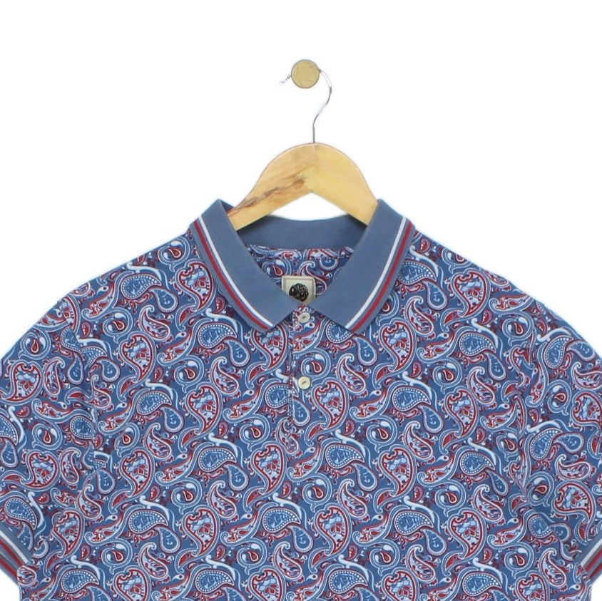 Mens Paisley Polo Shirt Made In Portugal Short Sleeve