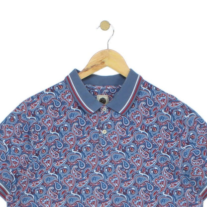 Mens Paisley Polo Shirt Made In Portugal Short Sleeve