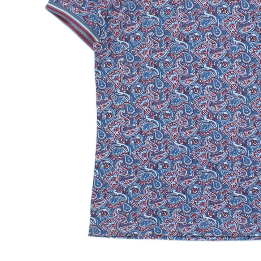 Mens Paisley Polo Shirt Made In Portugal Short Sleeve