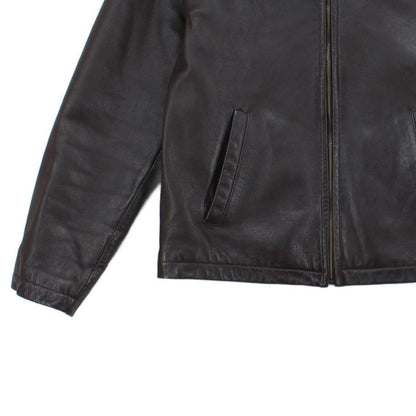 Mens Leather Jacket Zip Collared