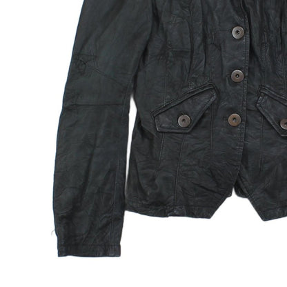 Womens Leather Jacket Made In Italy Button Up