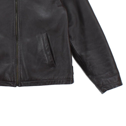Mens Leather Jacket Zip Collared