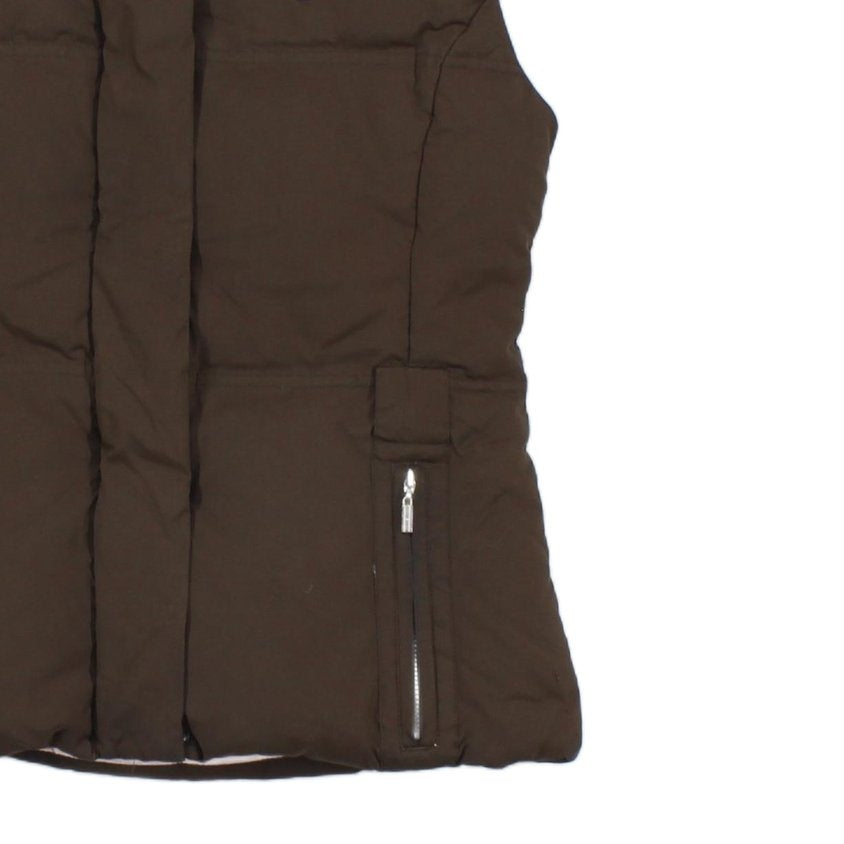 Womens Down Bodywarmer Hooded Puffed Sleeveless