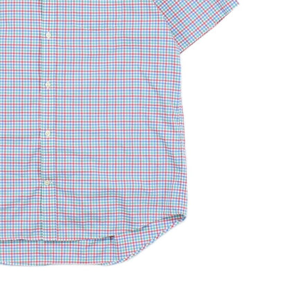 Mens Check Shirt Short Sleeve Button Down Classic