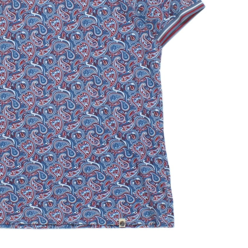 Mens Paisley Polo Shirt Made In Portugal Short Sleeve