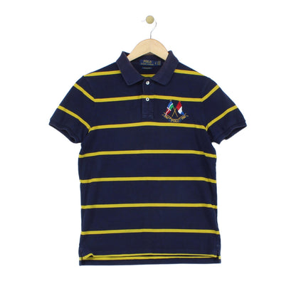 Mens Striped Polo Shirt Short Sleeve Custom Slim Fit