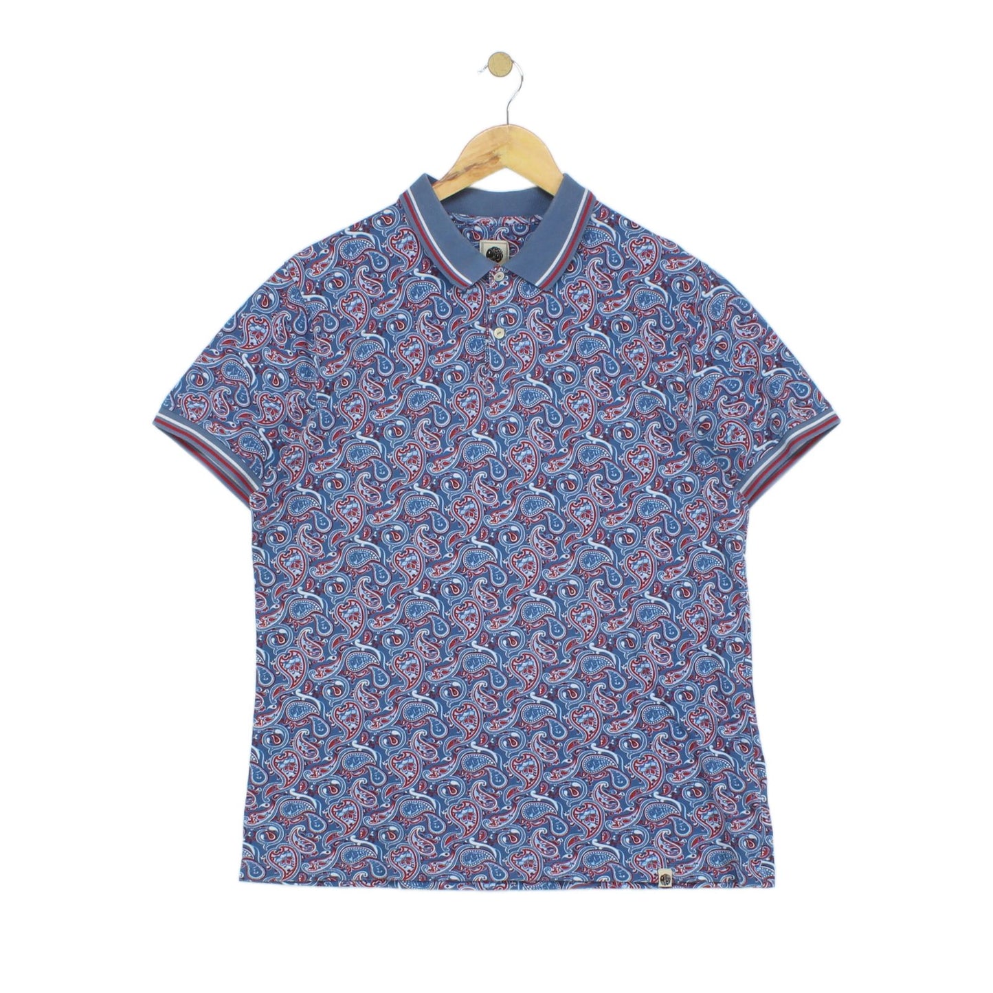Mens Paisley Polo Shirt Made In Portugal Short Sleeve