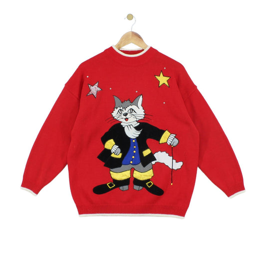 Womens Cat Jumper 80S