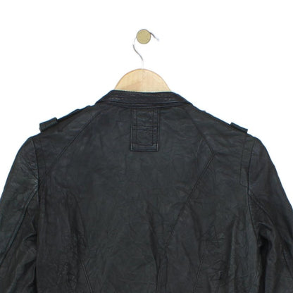 Womens Leather Jacket Made In Italy Button Up