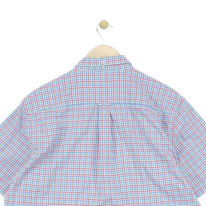 Mens Check Shirt Short Sleeve Button Down Classic