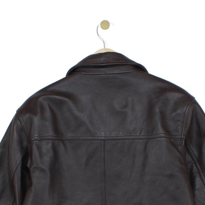 Mens Leather Jacket Zip Collared