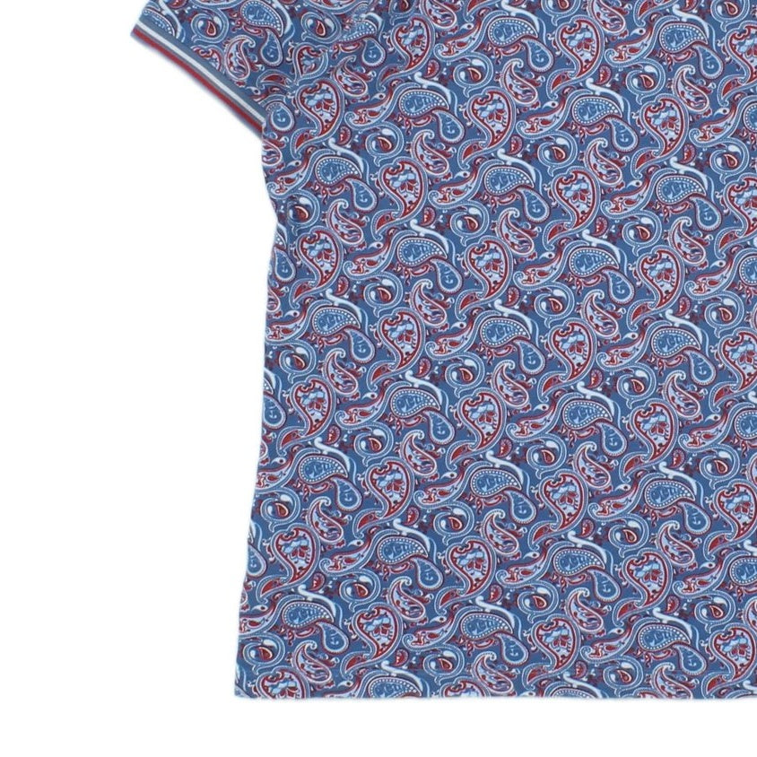 Mens Paisley Polo Shirt Made In Portugal Short Sleeve