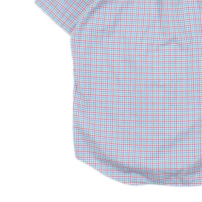 Mens Check Shirt Short Sleeve Button Down Classic