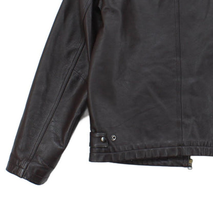 Mens Leather Jacket Zip Collared