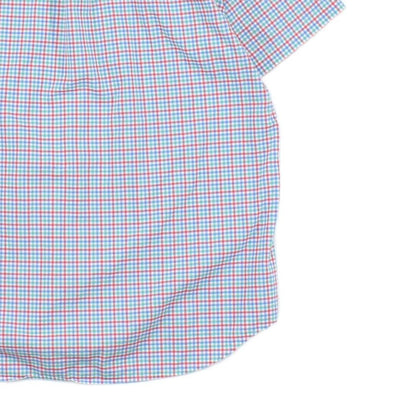 Mens Check Shirt Short Sleeve Button Down Classic