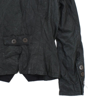 Womens Leather Jacket Made In Italy Button Up